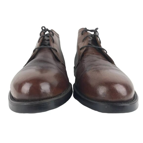 Francisco Mens Brown Leather Almond Toe‎ Lace Up Chukka Boots Size 10 D - Picture 3 of 9